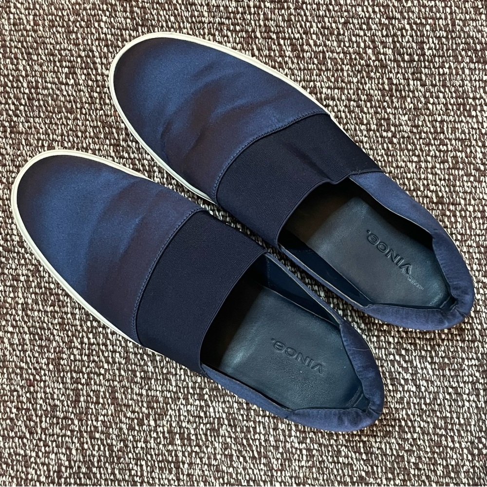 Vince “Corbin” Blue Satin Sneakers Size 8.5